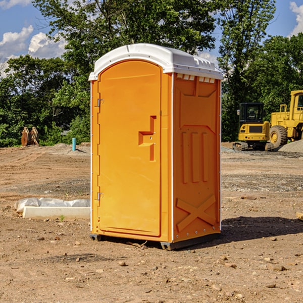 how often are the portable restrooms cleaned and serviced during a rental period in Rogers North Dakota